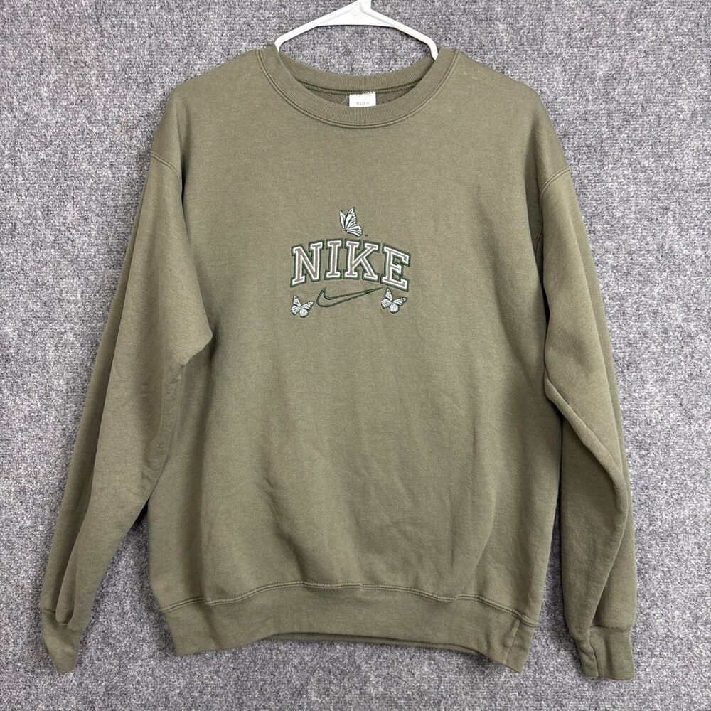 Nike Sweatshirt Womens Size M Green Floral